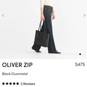 Oliver Zip Black Tote Bag. Hemmett brand. Sumptuous amazing leather. Used twice